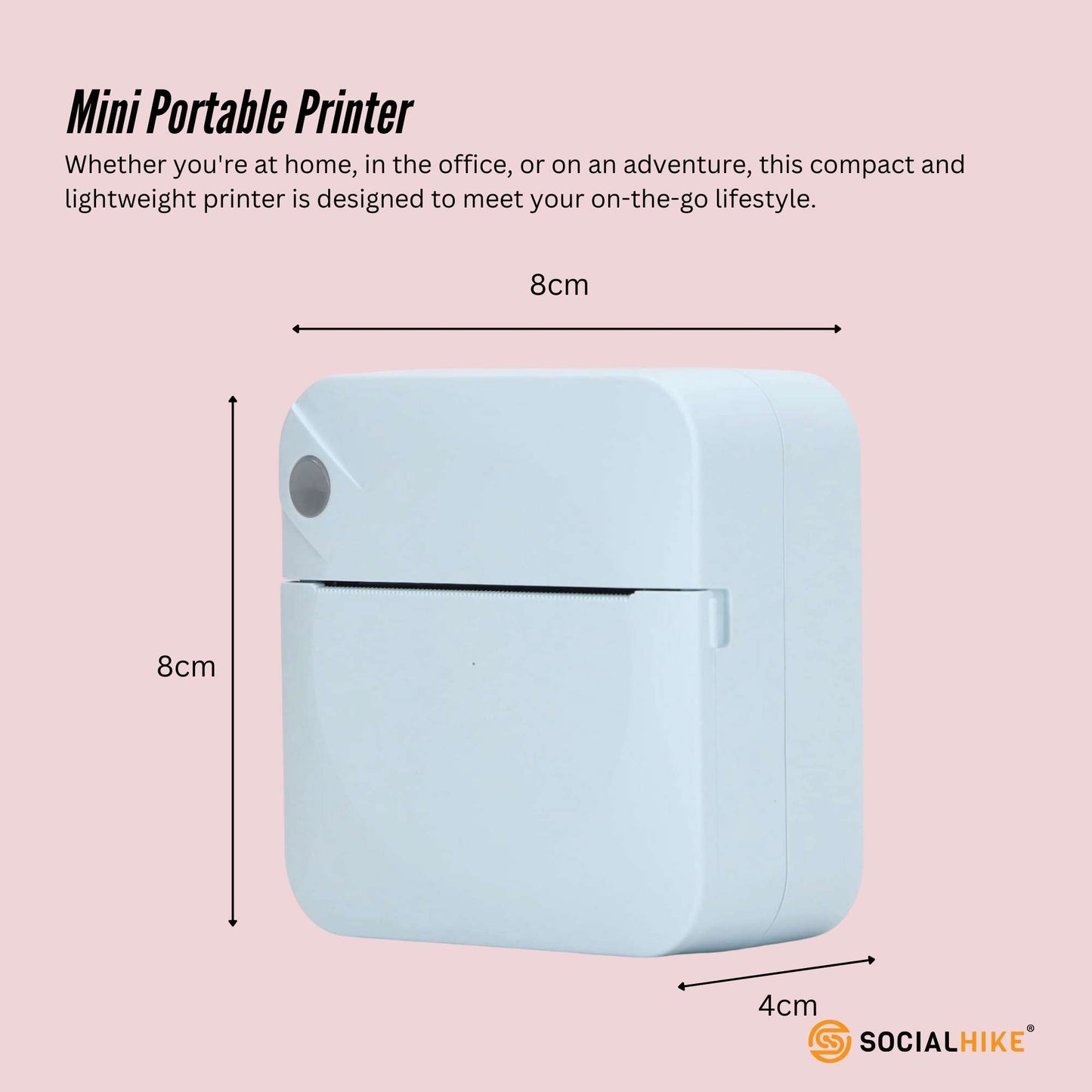 Portable Mini Printer Blue - Inkless Bluetooth Phone Pocket Thermal Printing-2